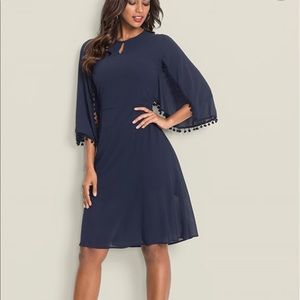 New Venus cheffon navy cape dress size 10